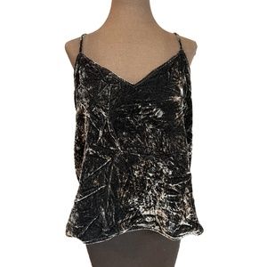 LOFT Crushed Velvet Charcoal Tank Top